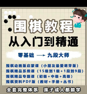 围棋教程零基础儿童视频课少儿动画启蒙围棋入门系统电子资料课程-淘宝虚拟产品货源