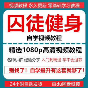 囚徒健身视频教程自重整套教案整专项训练教程+PDF电子版囚徒健身-淘宝虚拟产品货源