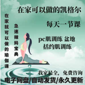凯格尔pc肌运动锻炼视频教程新手自学零基础入门精通教学课程全集-淘宝虚拟产品货源