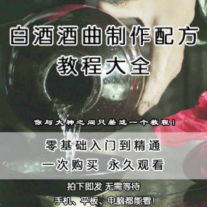 白酒酒曲制作配方教程酿酒技术秘方勾兑视频教学课程零基础学习-淘宝虚拟产品货源