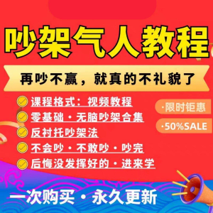 吵架指南教程视频全集从入门到精通技巧培训学习在线课程素材资料-淘宝虚拟产品货源