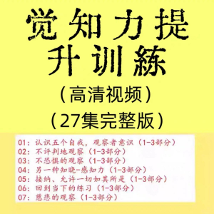 觉知力训练感知力国学智慧2025年心理学自我意识内心疗愈视频教程-淘宝虚拟产品货源