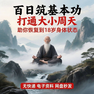 百日筑基功打通大小周天电子版视频课程动功通脉秘传心法打坐讲解-淘宝虚拟产品货源
