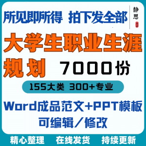 新款大学生职业生涯规划书成长就业赛道学业规划word成品范文ppt-淘宝虚拟产品货源