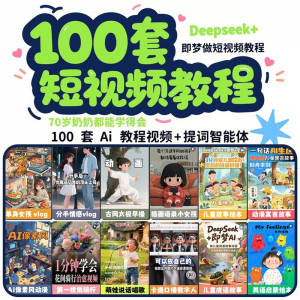DeepSeek短视频制作教程提示词即梦AI可灵动画剪映豆包动画教程3d-淘宝虚拟产品货源