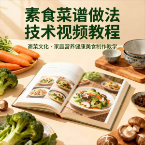 素食菜谱制作技术视频教程家庭营养健康美食教学设计素材-淘宝虚拟产品货源