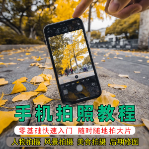 手机摄影教程拍摄拍照课程从入门到精通技巧人像修图剪辑亲子风景-淘宝虚拟产品货源