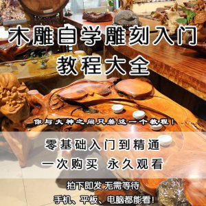 木雕自学雕刻入门教程木匠制作diy手工技术玉石学习视频教学课程-淘宝虚拟产品货源