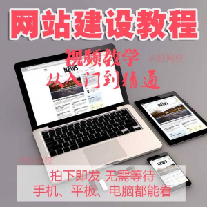 零基础快速网站建设教程 建站教学网站制作视频搭建网页设计课程-淘宝虚拟产品货源