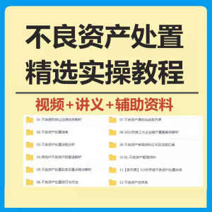 不良资产处置实操教程 不良资产视频 不良资产尽职调查资料-淘宝虚拟产品货源