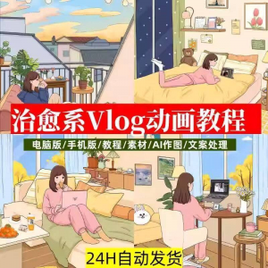 治愈系动画视频插画教程AI绘画动态情感唯美vlog镜头剪辑课程素材-淘宝虚拟产品货源
