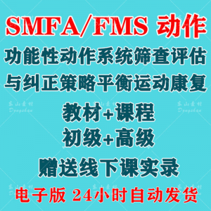 SFMA和FMS动作功能性系统评估与纠正初级高级运动颈椎脊康复课程-淘宝虚拟产品货源