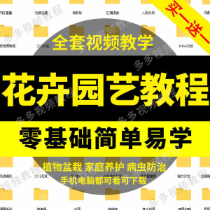 花卉园艺家庭养花盆栽苗圃栽培常识自学视频教程素材资料全套课程-淘宝虚拟产品货源