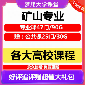 大学矿山专业视频教程矿山机械边坡工程 采矿72门自学课程赠PPT-淘宝虚拟产品货源