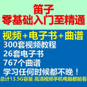竹笛初学者曲谱入门课程笛零基础视频教学自零基础演奏电子版吹笛-淘宝虚拟产品货源